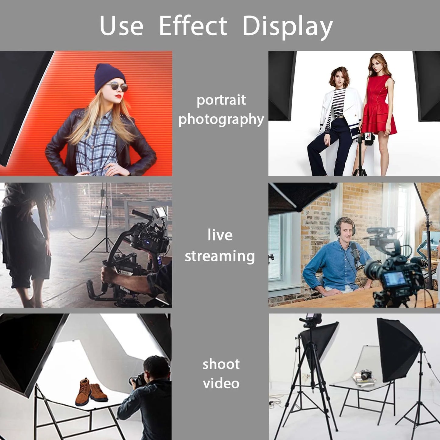 Professional Photography Softbox Lighting Kit – Soft Box with Tripod & E27 Continuous Bulb for Photo Studio