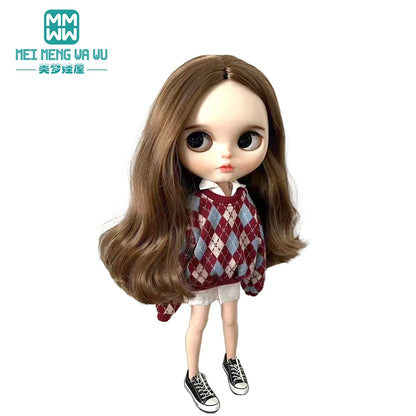 Doll Clothes Set — Fashion Polka Dot Shirts, Sundresses & Sweatshirts for Blythe, Azone, OB22, OB24 Doll Accessories