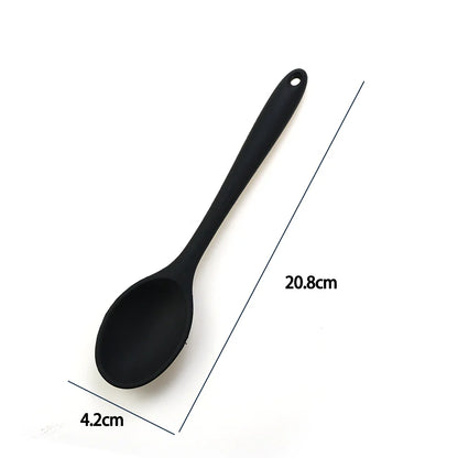 Soft Silicone Cooking Spoon - Long Handle Stirring Ladle for Kitchen Use - Essential Cooking Utensil