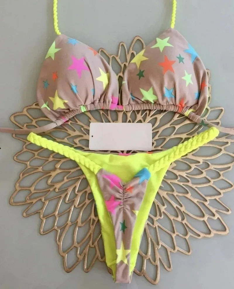 Women’s Leopard Print Bikini Set – Sexy Swimwear for Beach Vacation, Thong Bathing Suit & Summer Beachwear