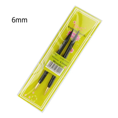 Sandalwood Handle Circular Knitting Needles — Double-Pointed Weaving Needles for DIY Sweaters, Hats & Crafts