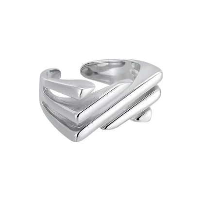 925 Sterling Silver Geometric Ring — BF CLUB Fashion Handmade Ring for Women, Party & Christmas Gift