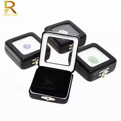 PU Leather Loose Diamond & Gemstone Display Box – Jewelry Storage Organizer Case with Black/White Pad for Beads, Pendants & Stones