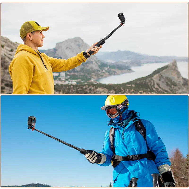 Selfie Stick Tripod – Extendable Stand Handle for GoPro 13-8, Insta360 X4, DJI OSMO Action 5/4/3 Accessories