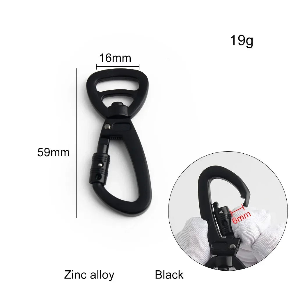 Auto-Locking Dog Leash Carabiner Clip – Swivel Rotating Ring Pet Hook for Outdoor Walking, Keychain & Pet Accessories