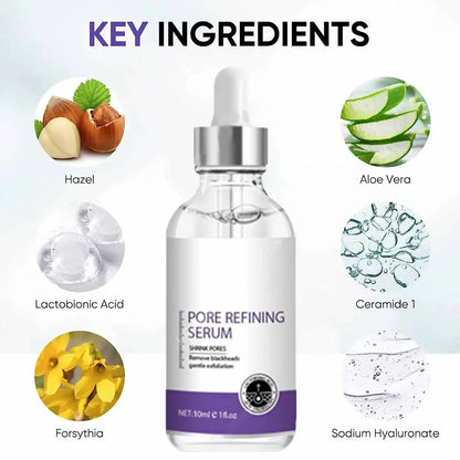 Pore Shrinking Serum – Facial Essence for Large Pore Removal, Tightening, Repairing, and Firming Skin Care