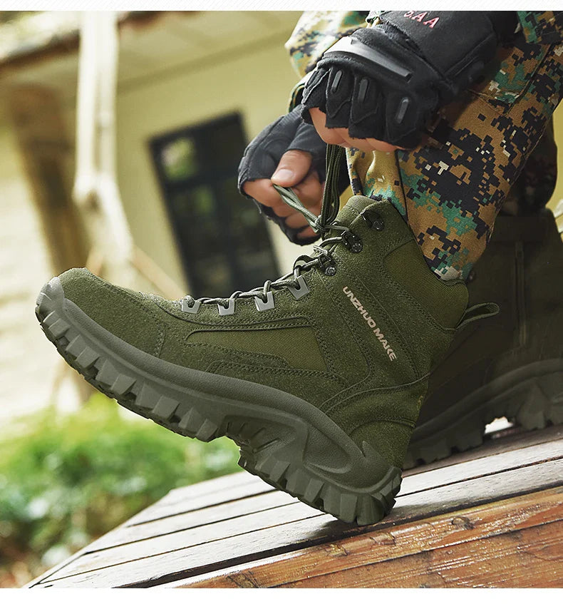 Men's Outdoor Hiking Boots - Desert Tactical Military Boots, Special Forces Anti-Slip & Warm Work Boots