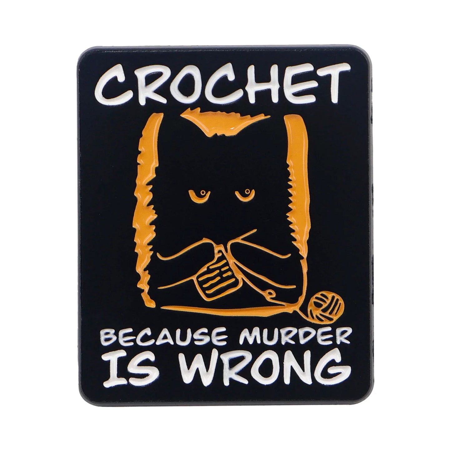 Cute Black Cat Enamel Pin - Crochet Style Brooch Badge for Backpack Hat Collar Lapel Cosplay Accessories Gift