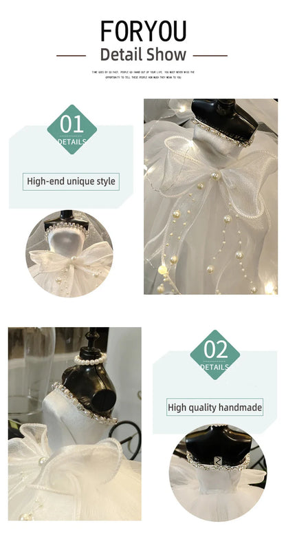 1/6 Mini Bride Doll Wedding Gown Set – Display Mannequin with Stand for Doll Clothes