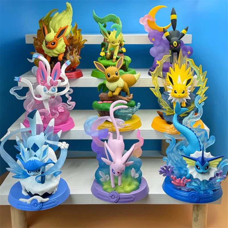 9-Pack Monster Blind Box PVC Action Dolls — Adventure Eevee, Sylveon & Umbreon Surprise Toy Collectibles, Gift for Kids