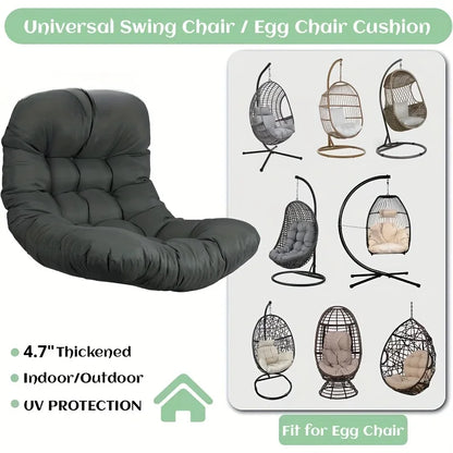 Luxury Hanging Chair Cushion - Thickened Ergonomic Polyester Seat Pad for Indoor & Outdoor Comfort