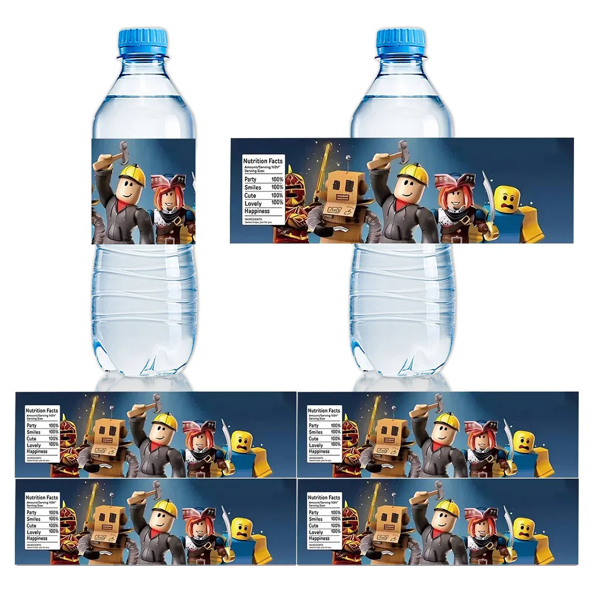 10PCS Roblox Stickers — Water Bottle Labels & Party Decorations for Kids Birthday or Baby Shower