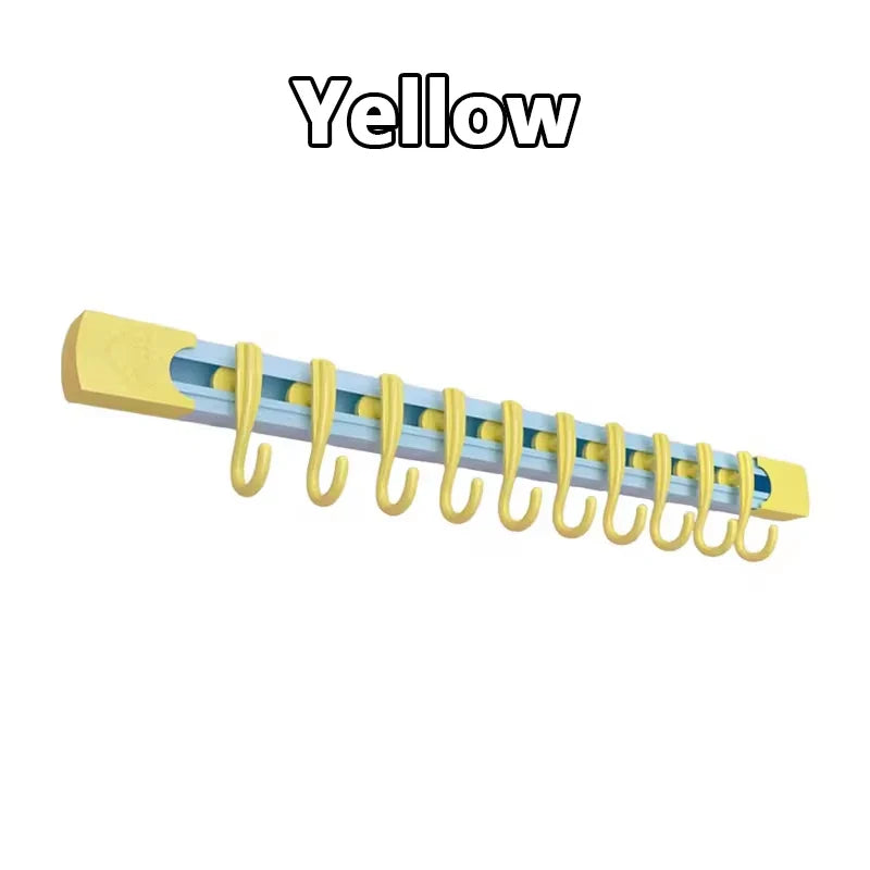 Non-Perforated Sliding Rail Hooks – Universal Kitchen & Door Storage Hooks for Household Shelves