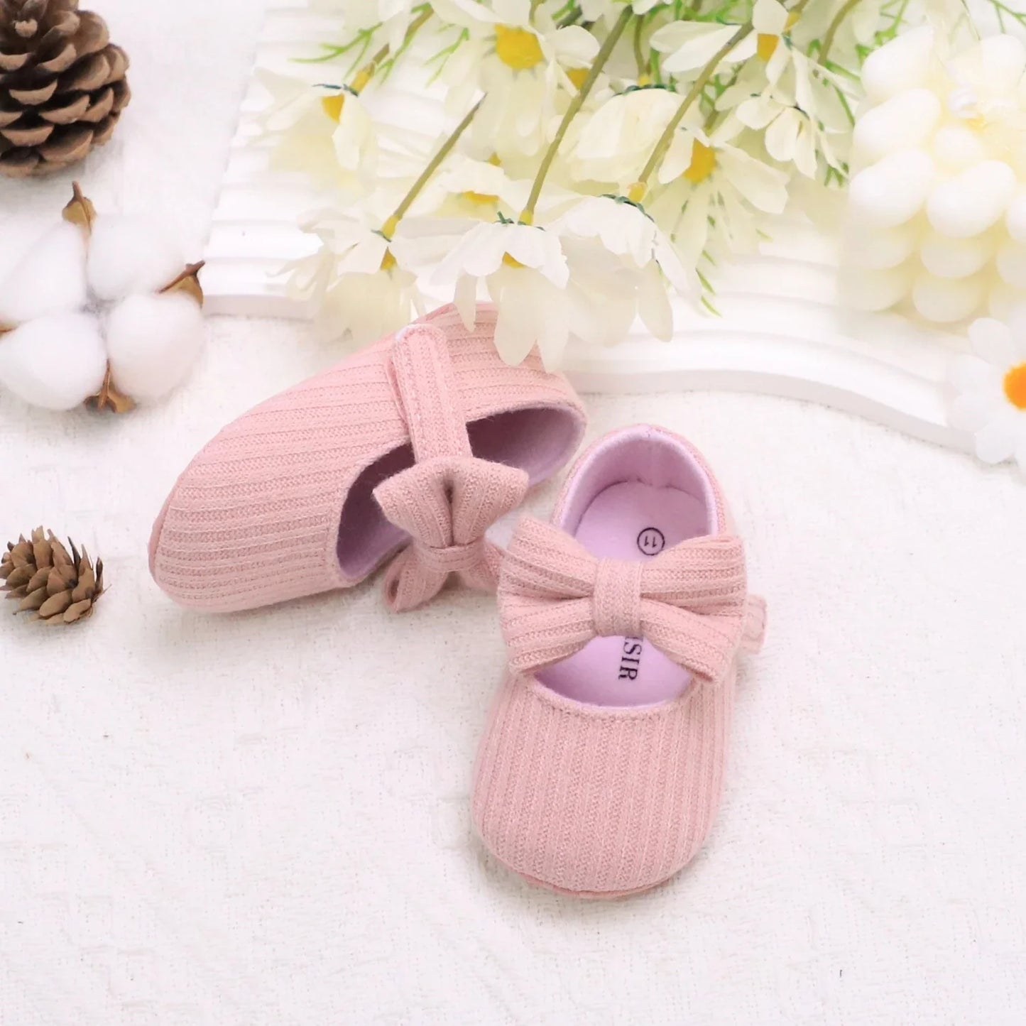 Adorable Bowknot Mary Jane Baby Girl Shoes — Lightweight Non-Slip Soft Sole for Indoor & Outdoor Walking