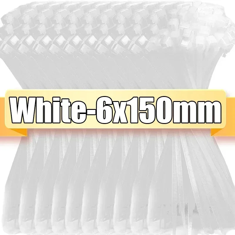 100/1000pcs Reusable Nylon Cable Ties – Adjustable Self-Locking Zip Tie Straps for Cord Organization & Binding