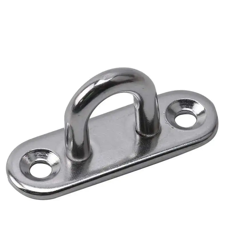 304 Marine Grade Stainless Steel Oval Eye Deck Buckle Staple Set – M5 M6 M8 Fasteners for Boat Shade Sail Mounting