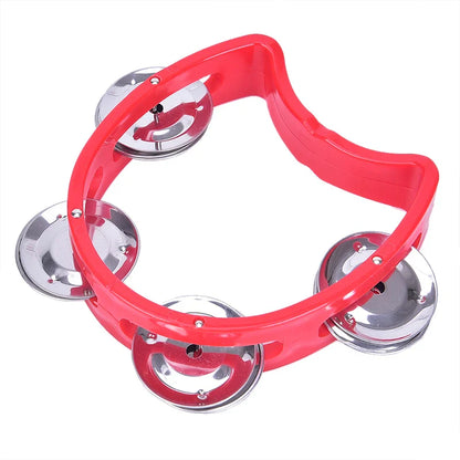 Handheld Tambourine with Metal Bells – Plastic Percussion Toy for Kids, KTV & Party Games