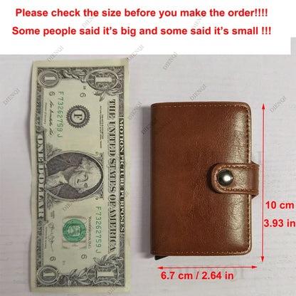 Carbon Fiber RFID Pop-Up Metal Wallet for Men – Slim Minimalist Credit Card Holder Black Purse