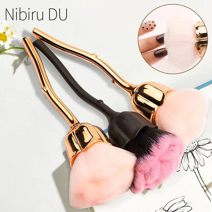 Rose Nail Dust Brush - Soft Manicure & Nail Art Cleaning Brush