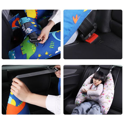 Cute Animal Pattern Kid Neck Head Support - U-Shape Children's Travel Pillow Cushion for Car Seat, Safety Neck Pillow for Kids