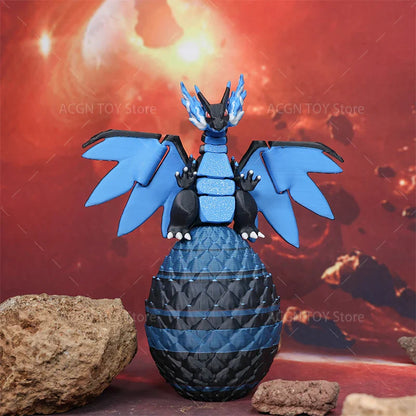3D Printed Mega Charizard X Figure — Anime Dragon Egg Action Model Toy