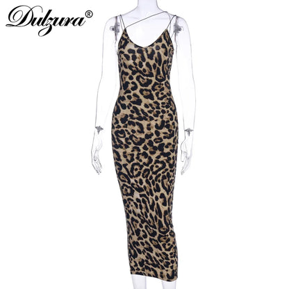 Dulzura Women’s Leopard Bodycon Midi Dress – Party, Club & Evening Streetwear Summer 2024 Wholesale