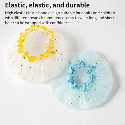 Double-Layer Waterproof Shower Cap — PVC Bathing Hat for Adult Women, Kitchen & Bathroom Use