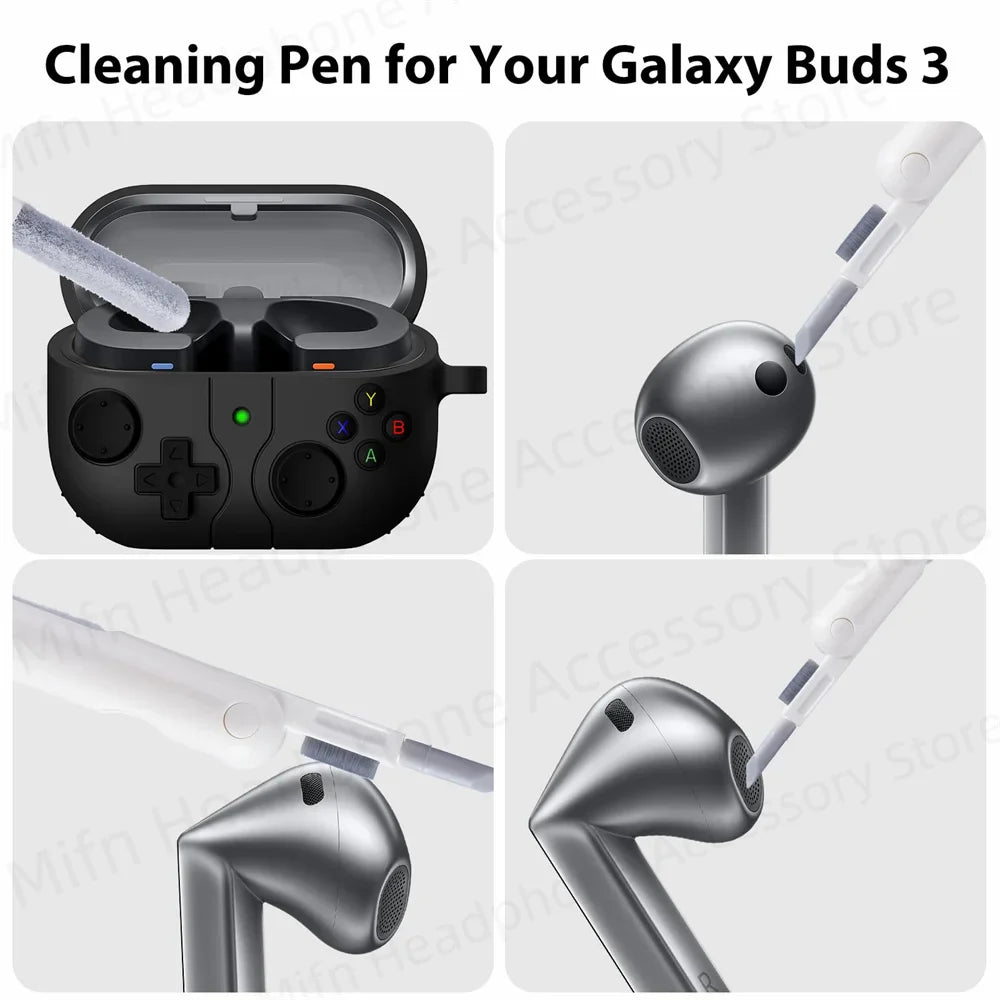3D Gamepad Silicone Case for Galaxy Buds 3/3 Pro – Protective Cover with Keychain for Men