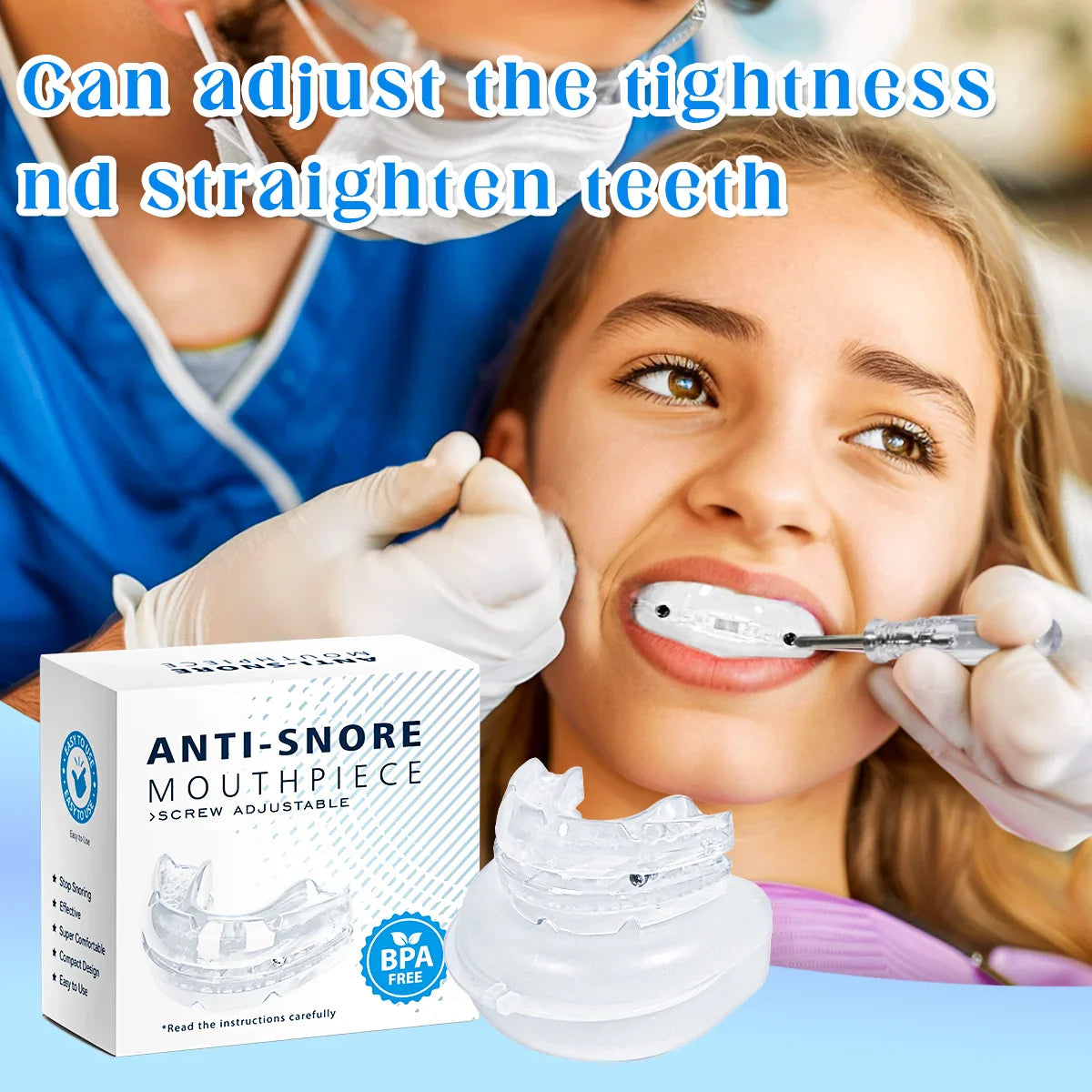 Adjustable Anti-Snoring Mouth Guard – Sleep Aid Mouthpiece for Bruxism, Anti-Apnea & Snoring Relief
