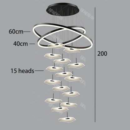 Nordic Stair Chandelier Pendant Light – Modern Ceiling Lighting for Living Room, Bedroom & Dining Room Home Interior Decoration Fixture