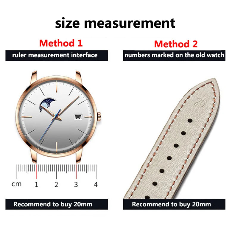 Genuine Calfskin Leather Watch Strap – 20mm & 22mm for Huawei Watch GT 4/3, Amazfit GTR & Galaxy Watch 5/6