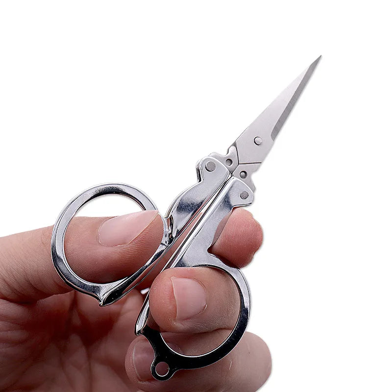 Folding Travel Scissors - Mini Portable Embroidery & Craft Scissors for Sewing, Thread & Tailoring