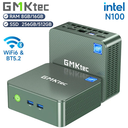 GMKtec G3 Mini PC – Intel Alder Lake N100, Windows 11 Pro, 8/16GB DDR4, 256/512GB PCIe SSD, WiFi 6, BT5.2 Desktop Computer