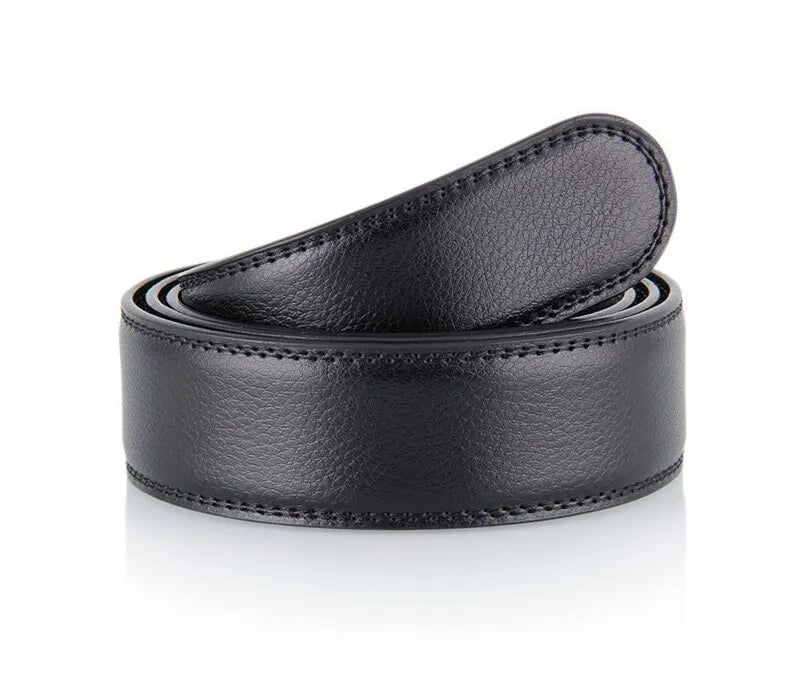 Men's Ratchet Leather Belt – Adjustable Strap with Free Buckle Replacement for Cowboy Style