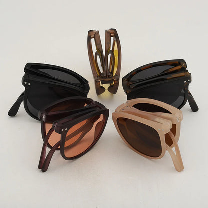UV400 Polarized Folding Sunglasses – Anti-UV Oval Frame for Men & Women
