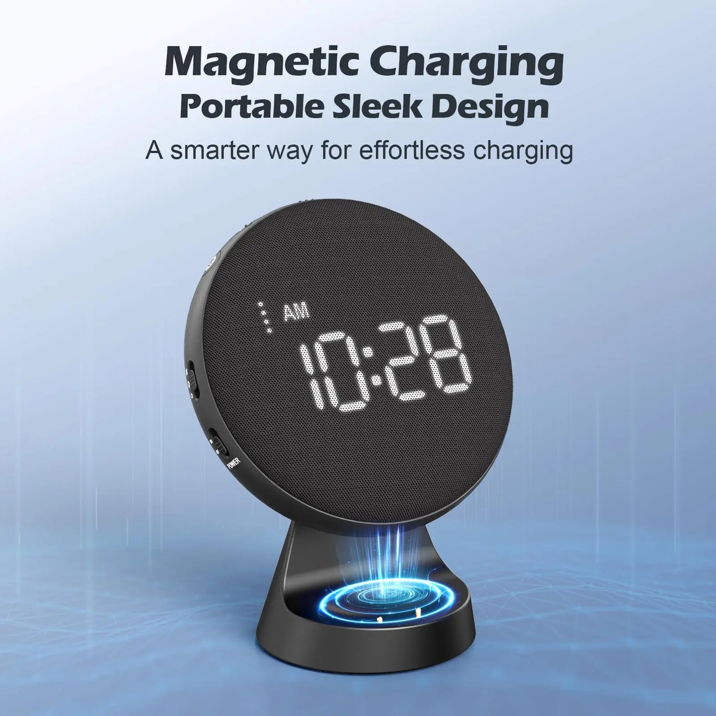 Awakening Vibrating Alarm Clock – Loud Bed Shaker for Heavy Sleepers & Hearing Impaired, Wireless Magnetic Charging