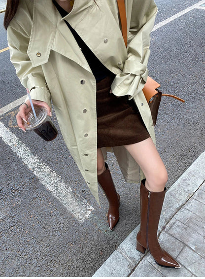 Pointed Toe Women's High Boots – Fashionable Side Zipper Long Booties, Elegant Party High Heel Shoes for Winter