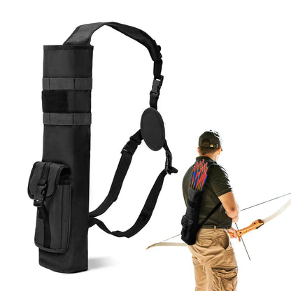Tactical Archery Quiver with Molle System – Multi-Function Back Arrow Holder Bag with Pockets