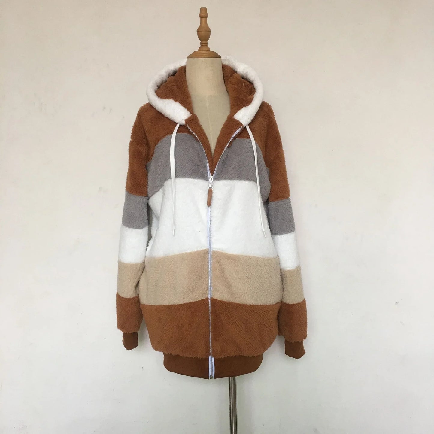 Oversized Jacket for Women – 2023 Autumn Winter Warm Plush Hooded Coat, Loose Fit Streetwear with Pockets
