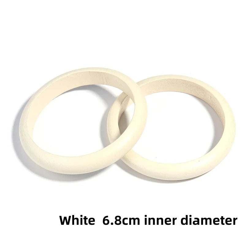 Women’s Elegant Natural Wood Square DIY Bracelet — Coffee Geometric Wooden Bangles Gift for Ladies