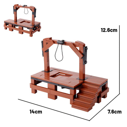 MOC Medieval Prison Hanging Cage Building Block Set – Castle Scene Assembly Toy Kit