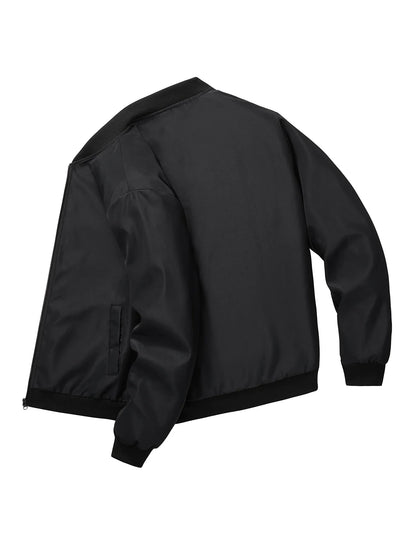 2024 Men's Spring Autumn Jacket – Short Loose Baseball Collar, Solid Color, Business Casual Thin Coat