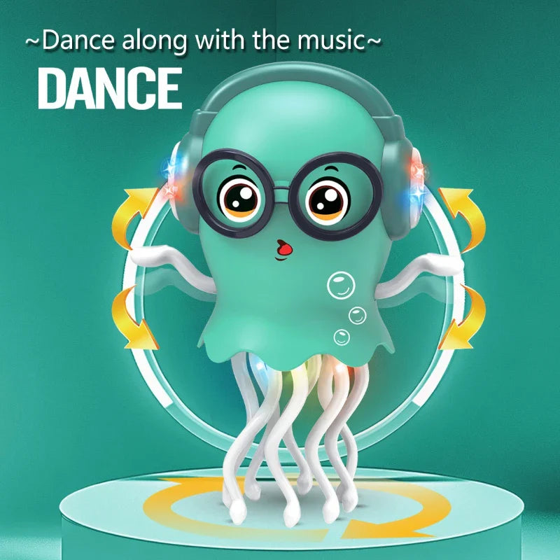 Electric Dancing Octopus & Jellyfish Toy – Eight-Arm Automatic Obstacle-Avoidance Interactive Toy for Kids’ Development