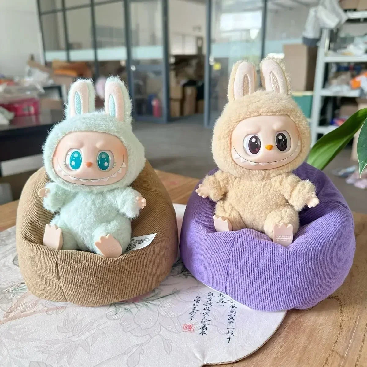 17CM Labubu Doll Plush Flannel Sofa Bed – Soft Sleeping Seat for Dolls & Plushies, Car Accessory