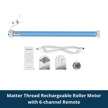 Zemismart Matter Smart Roller Shade Blinds – Motor with Built-in Battery, 38mm Tube, Compatible with HomeKit, Google Home, SmartThings App