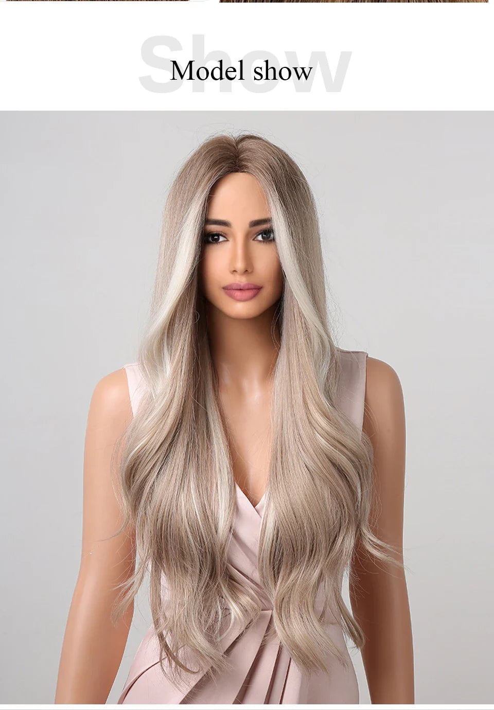 ALAN EATON Black Long Wavy Synthetic Wig – Natural Afro Hair, Middle Part, Heat-Resistant Fiber for Daily Use