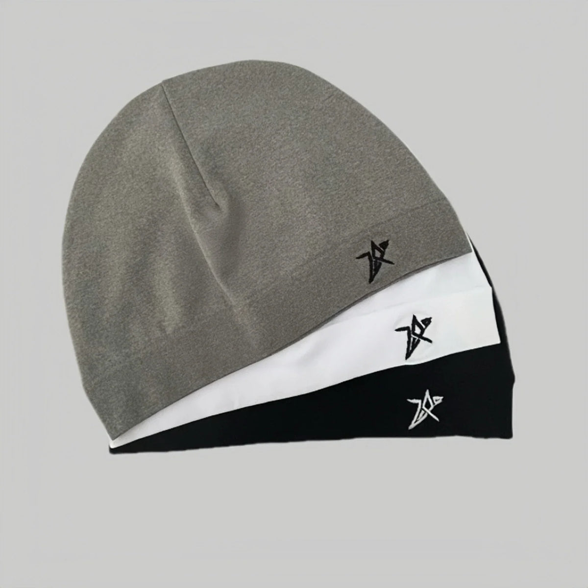 Star Embroidered Skull Cap Beanie – Lightweight Breathable Stretch Knit Hat for Men & Women Outdoor Sports, Hiking & Cycling