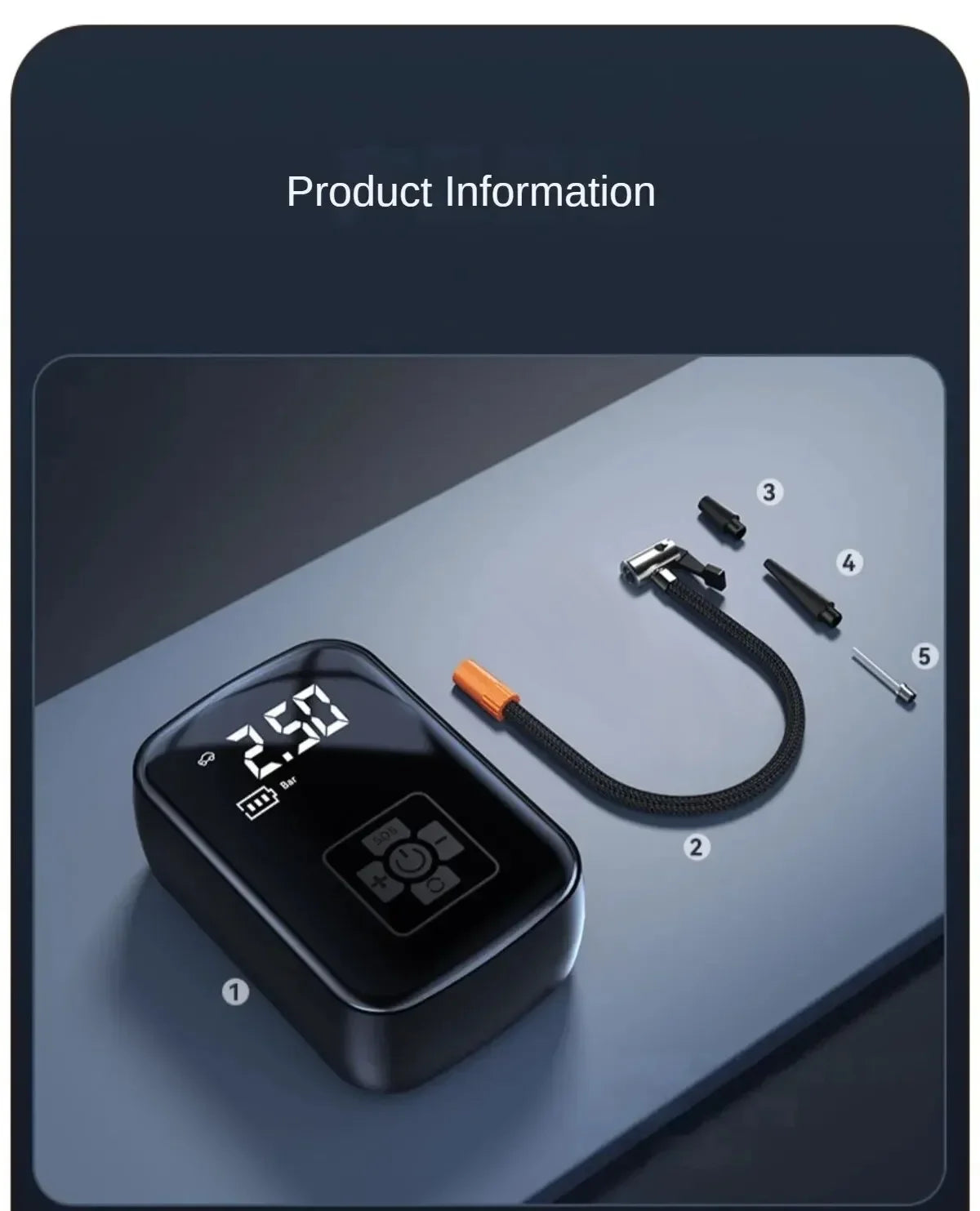 Wired Electric Car Air Compressor – Tire Inflator Pump for Car, Bicycle, Motorcycle, Boat & Balls