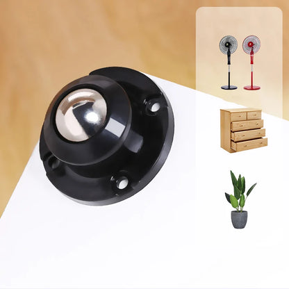 4PCS Stainless Steel Mini Swivel Wheels: Self-Adhesive Universal Caster Set for Furniture and Trash Can - 360 Degree Rotation Pulley