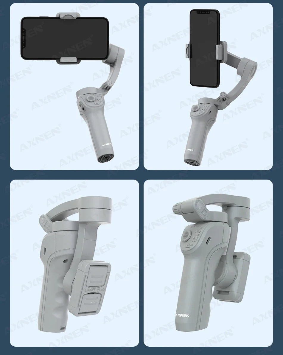 3 Axis Handheld Gimbal Stabilizer with Fill Light – Smartphone Stabilizer for iPhone & Android, Face Tracking, TikTok, Vlog – HQ6